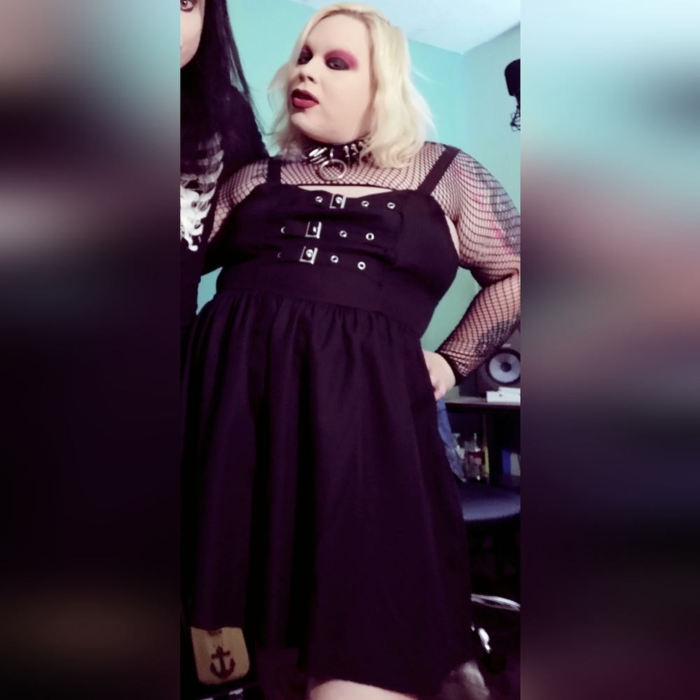 Hot Topic Gothic Black Buckle Mini Dress - Picture 2 of 6